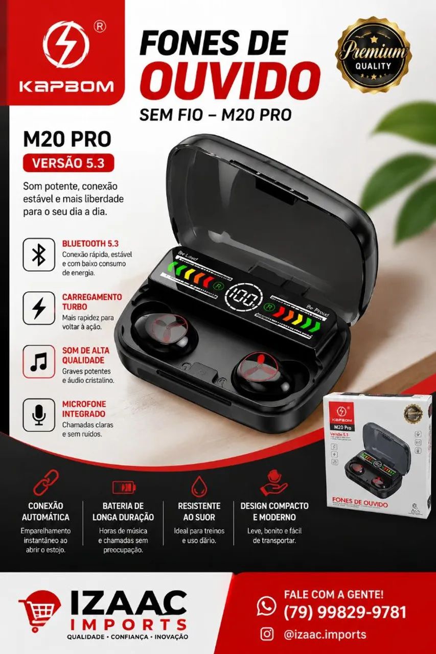 Fone de ouvido bluetooth 