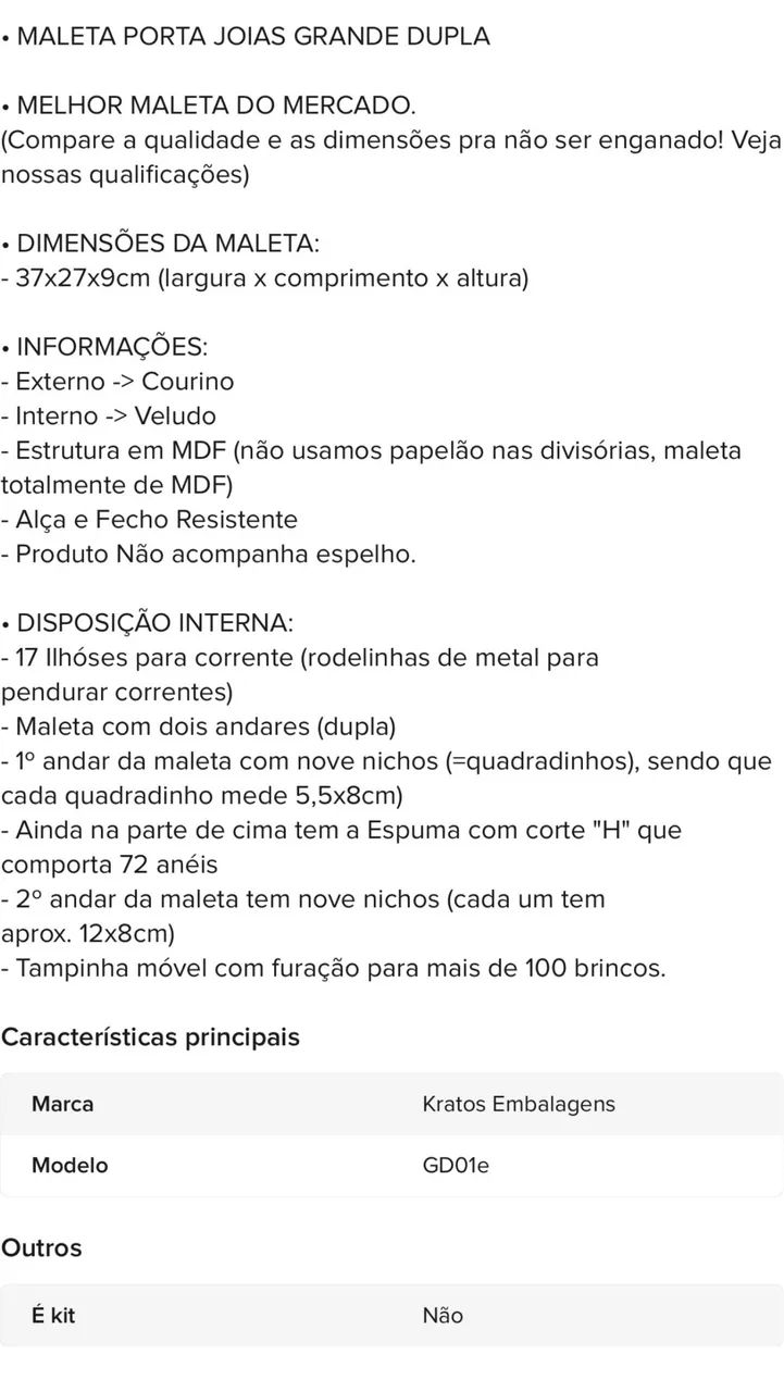 Maleta porta joias  - Foto 4
