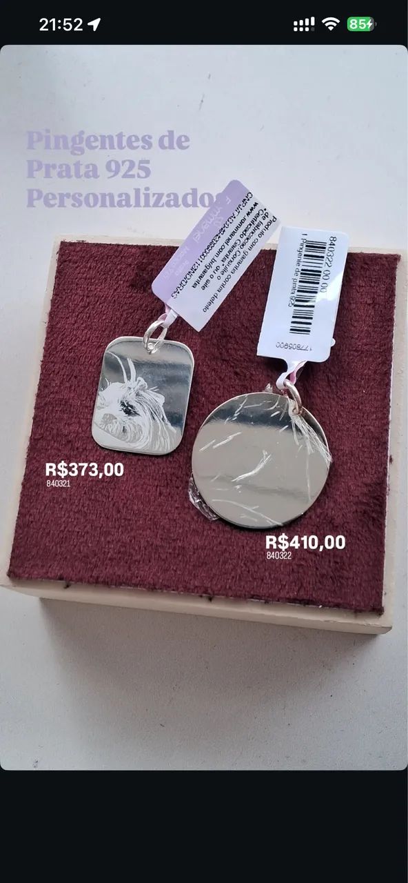 pingente personalizado prata 925-rommanel