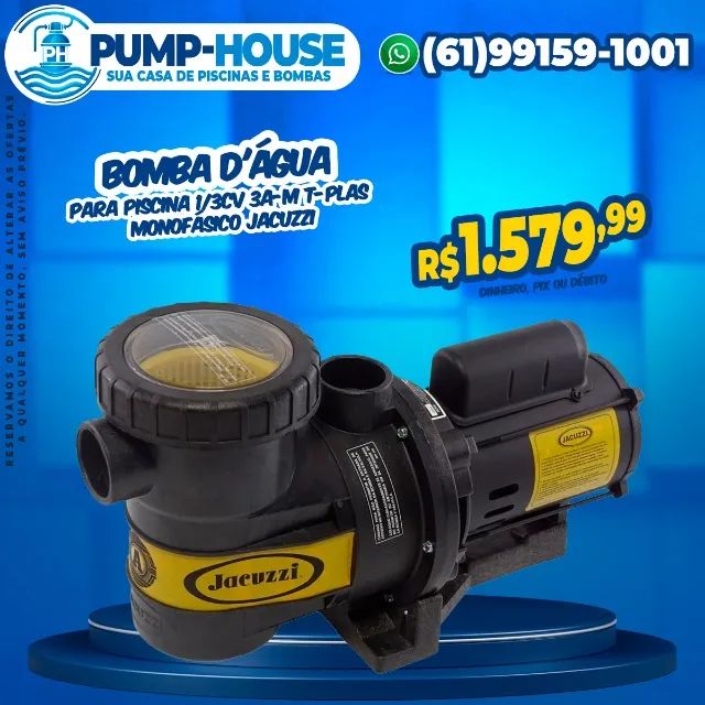 Bomba Para Piscina 1/3Cv 3A-M T-Plas Monofásico Jacuzzi