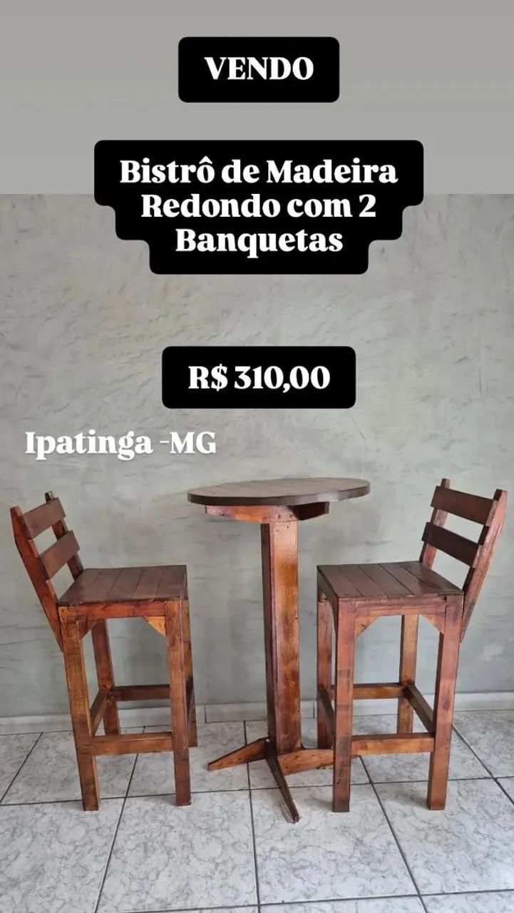 Bistrô com duas banquetas 