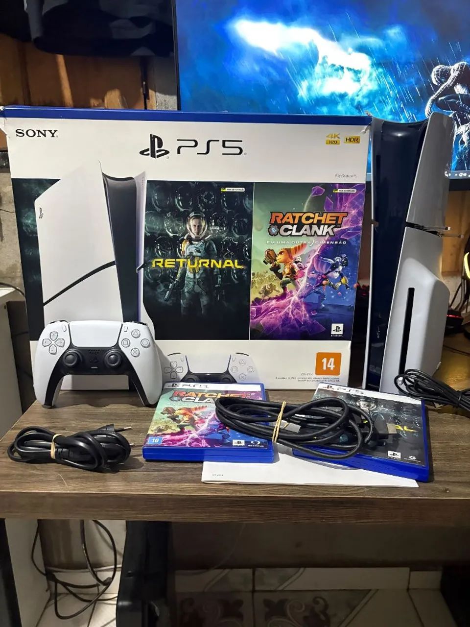 PS5 SLIM COM LEITOR 2 JOGOS