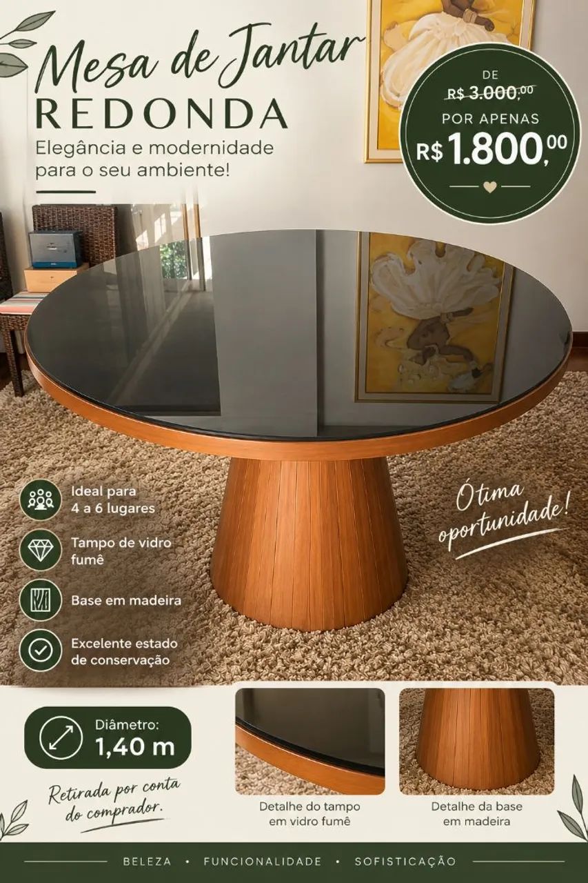 Mesa de Jantar Redonda 