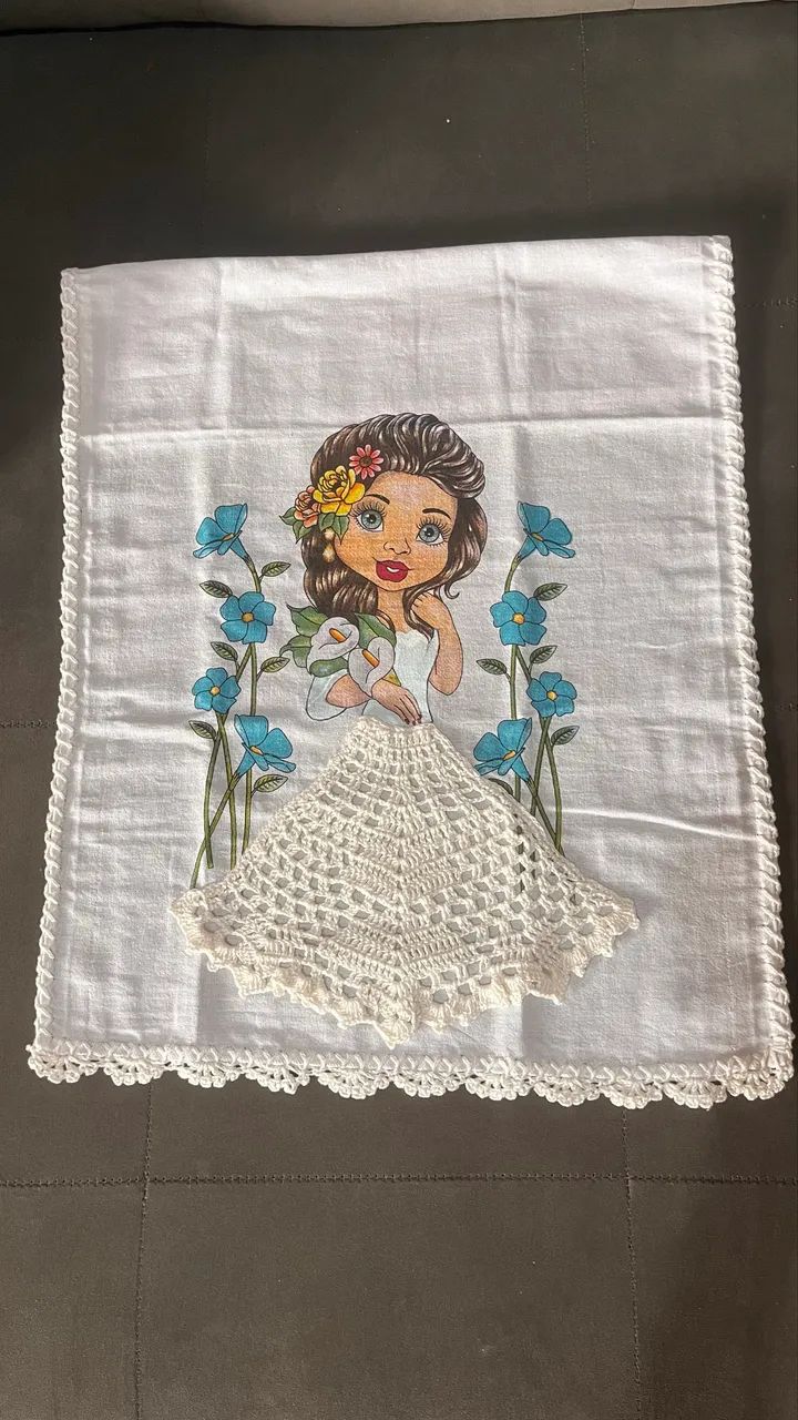 Pano de prato em crochê  - Foto 6