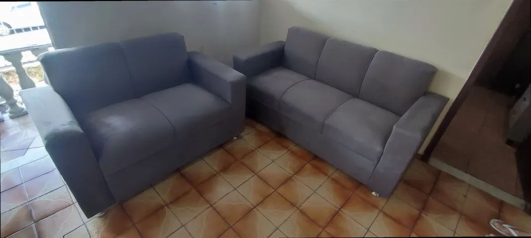 Sofá 2 e tres lugares Suede macio D33 De alta qualidade Confortável Promoção - Foto 5