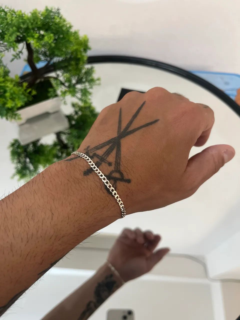 Pulseira cordão grumet 3mm 20cm Prata 925 Legitima 