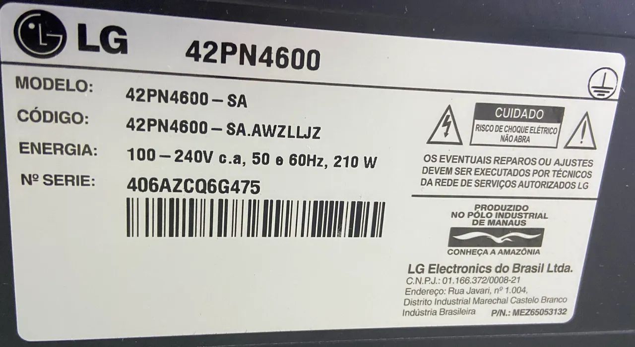 Tv plasma 42 polegadas 