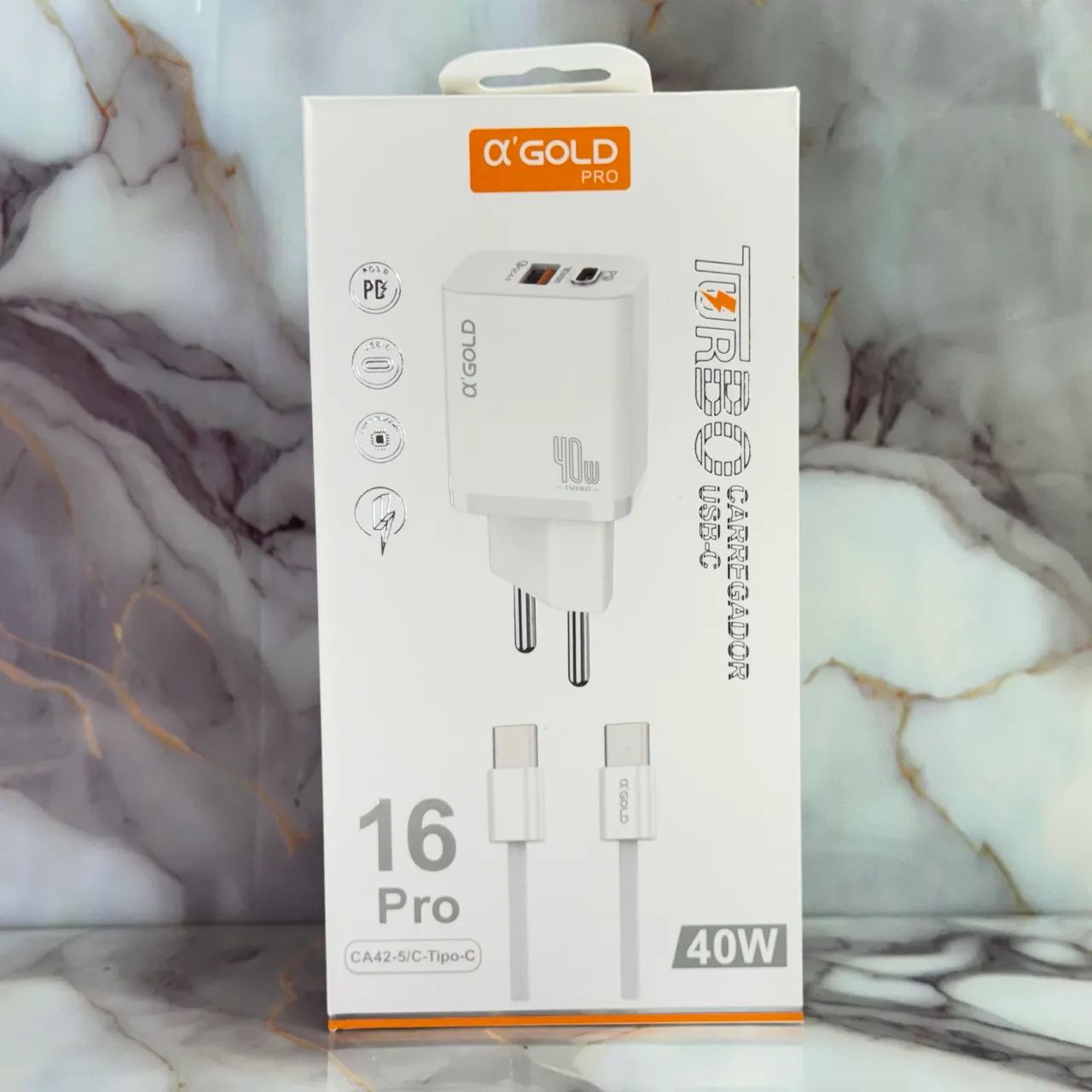 Kit Carregador turbo 40W para Android/iphone
