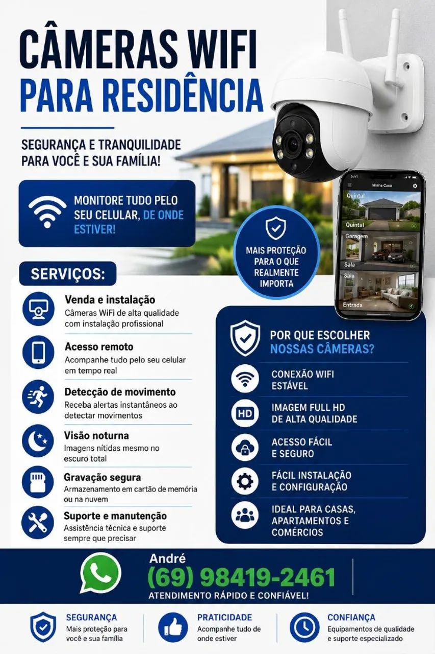 Câmeras WiFi Residencial | Instalação e Suporte