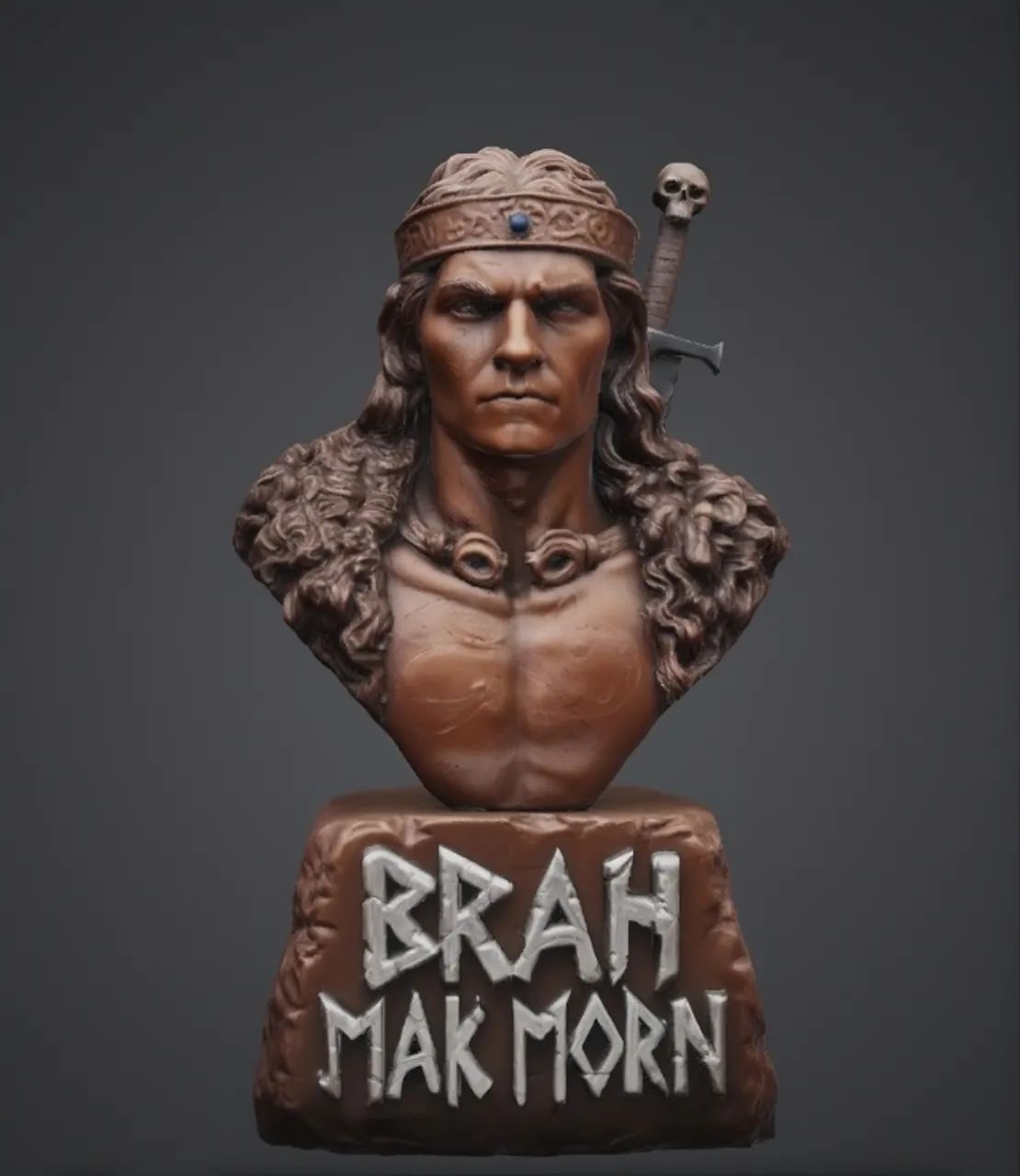Bran Mak Morn de Robert E Howard busto feito por encomenda