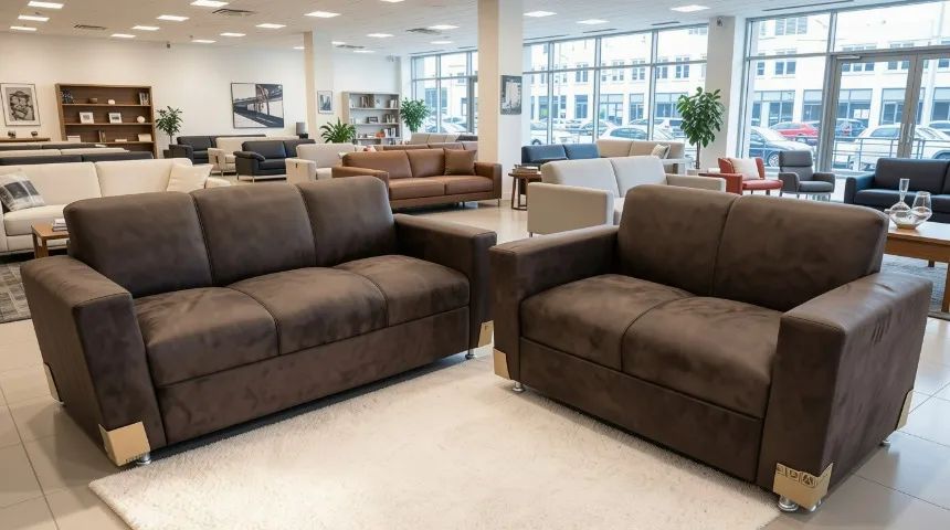 Sofá 2 e 3 Lugares Suede Chocolate D33 Resistente e Confortável - Foto 3