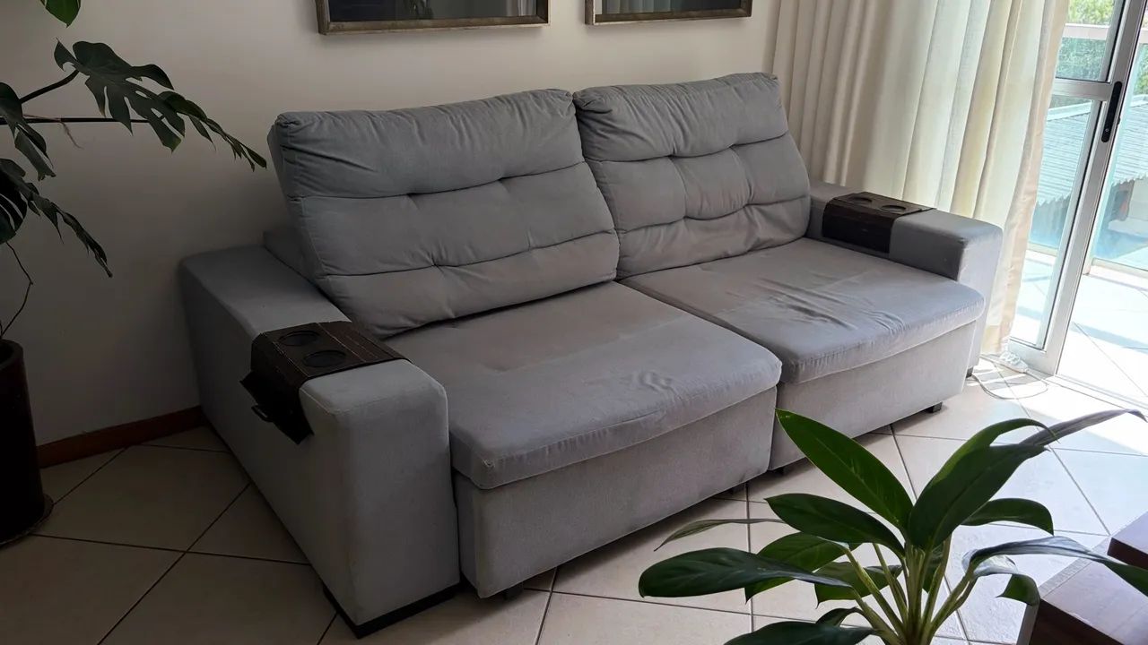Sofá retrátil com chaise 3 lugares  - Foto 3