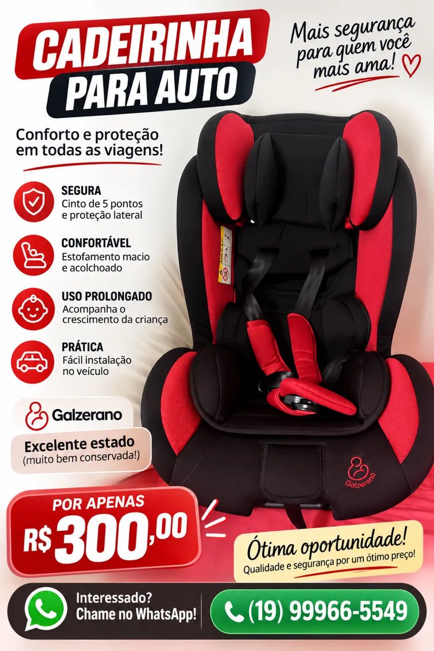    Cadeirinha Auto Burigotto - Conservada e Higienizada