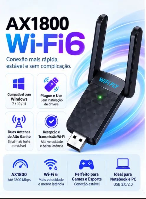 Adaptador USB Wi-fi 6 Novo! - Foto 2