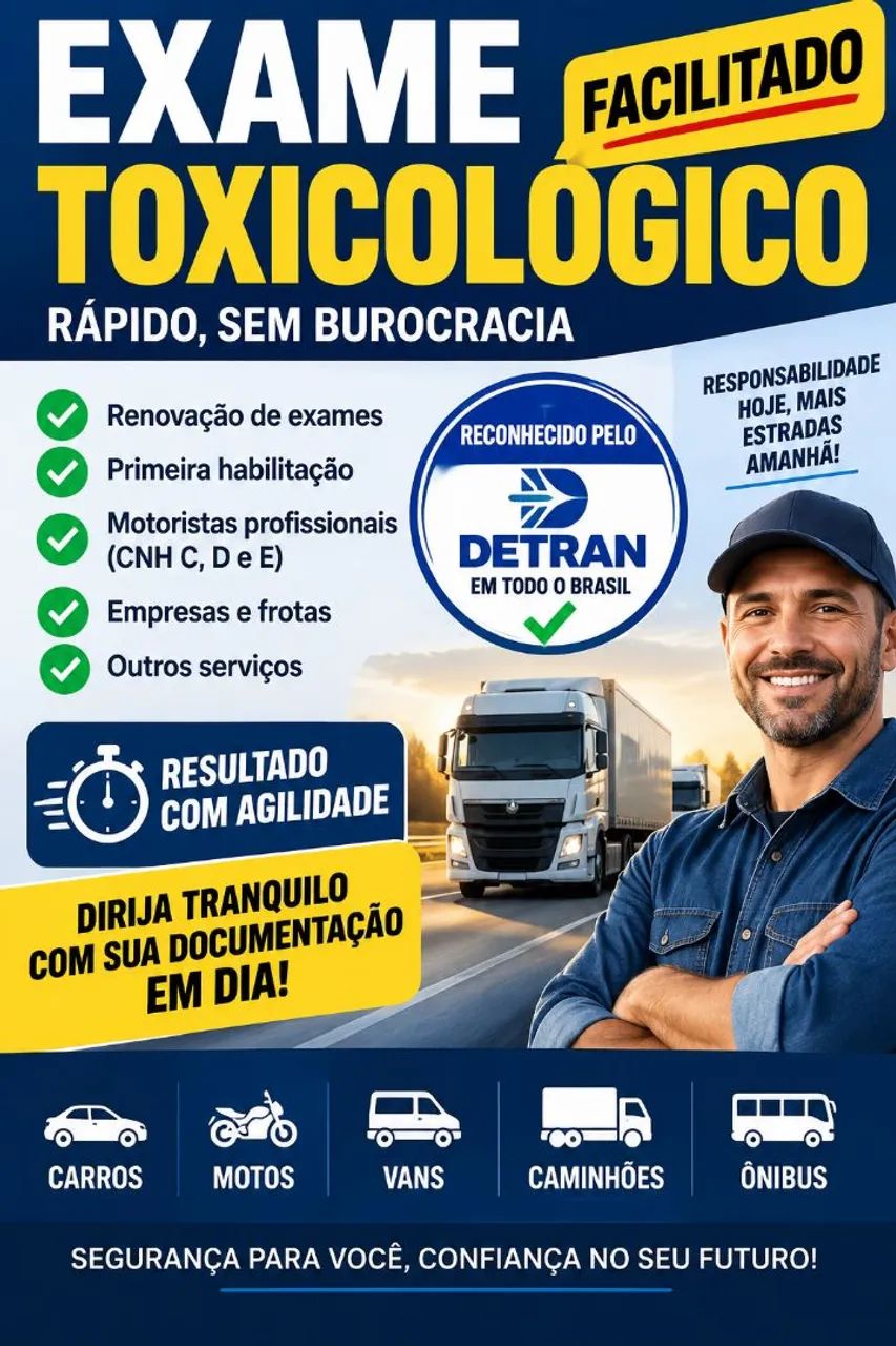 Exame toxicológico do Detran 