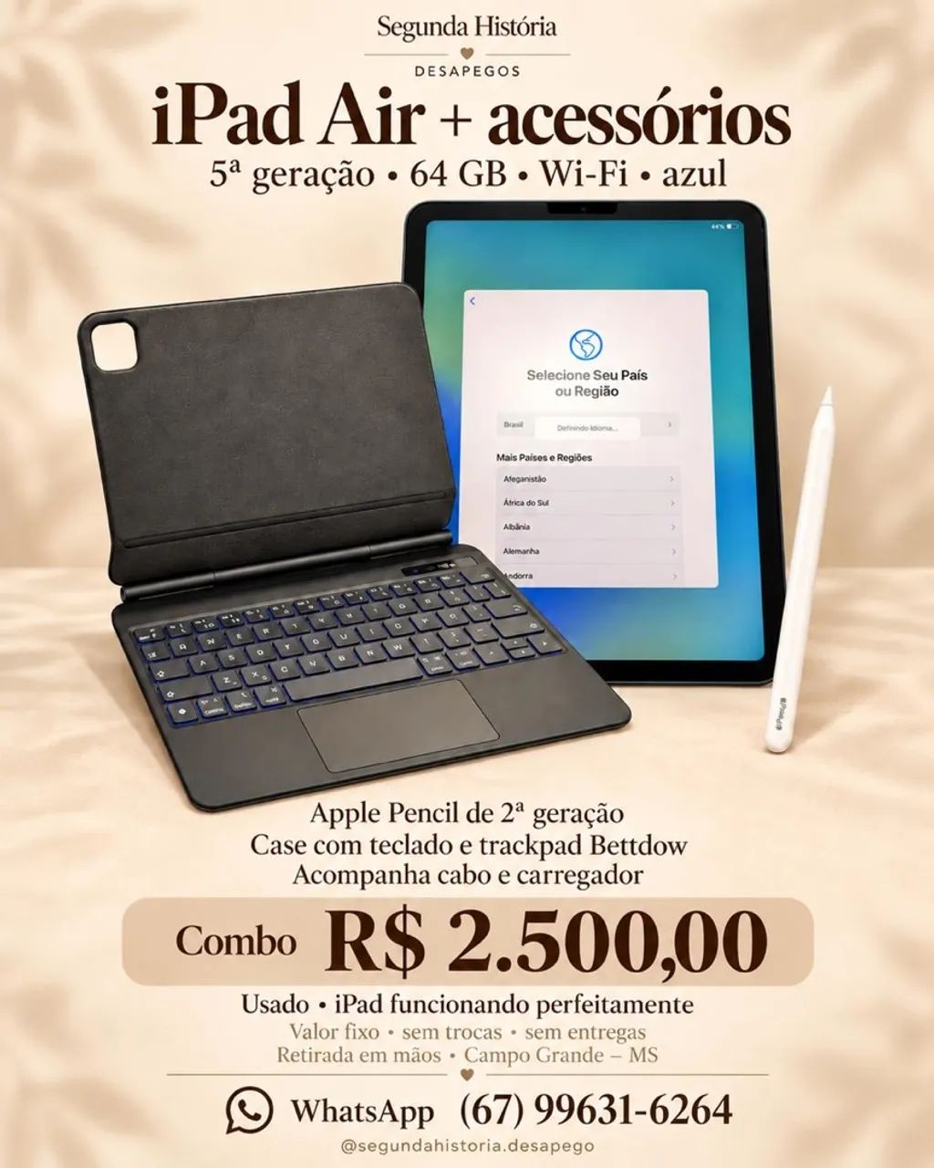 Ipad Air + acessórios 
