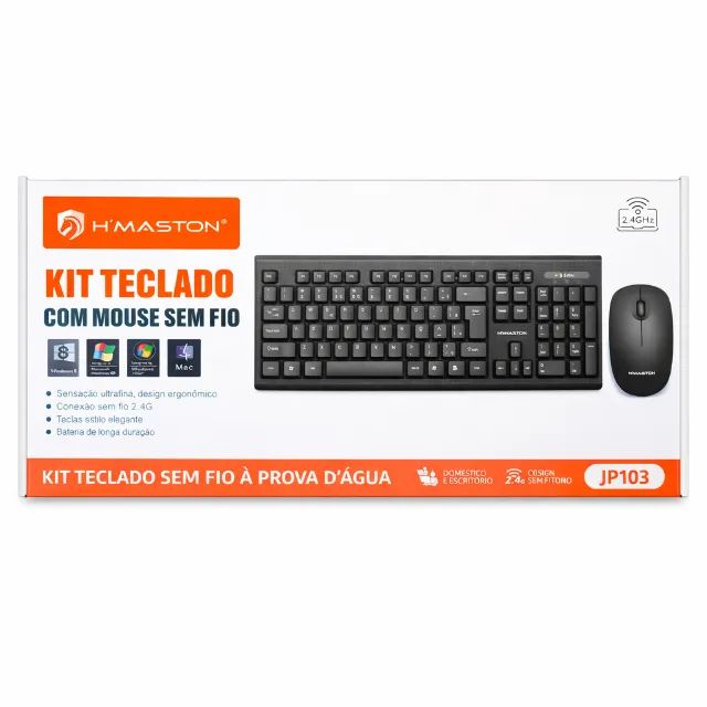 Kit Teclado e Mouse Sem Fio H?Maston JP103 Wireless 2.4GHz USB Para PC Notebook pode retir - Foto 2