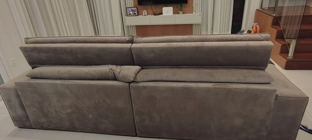 Sofá retrátil cinza Excelente estado - Foto 5