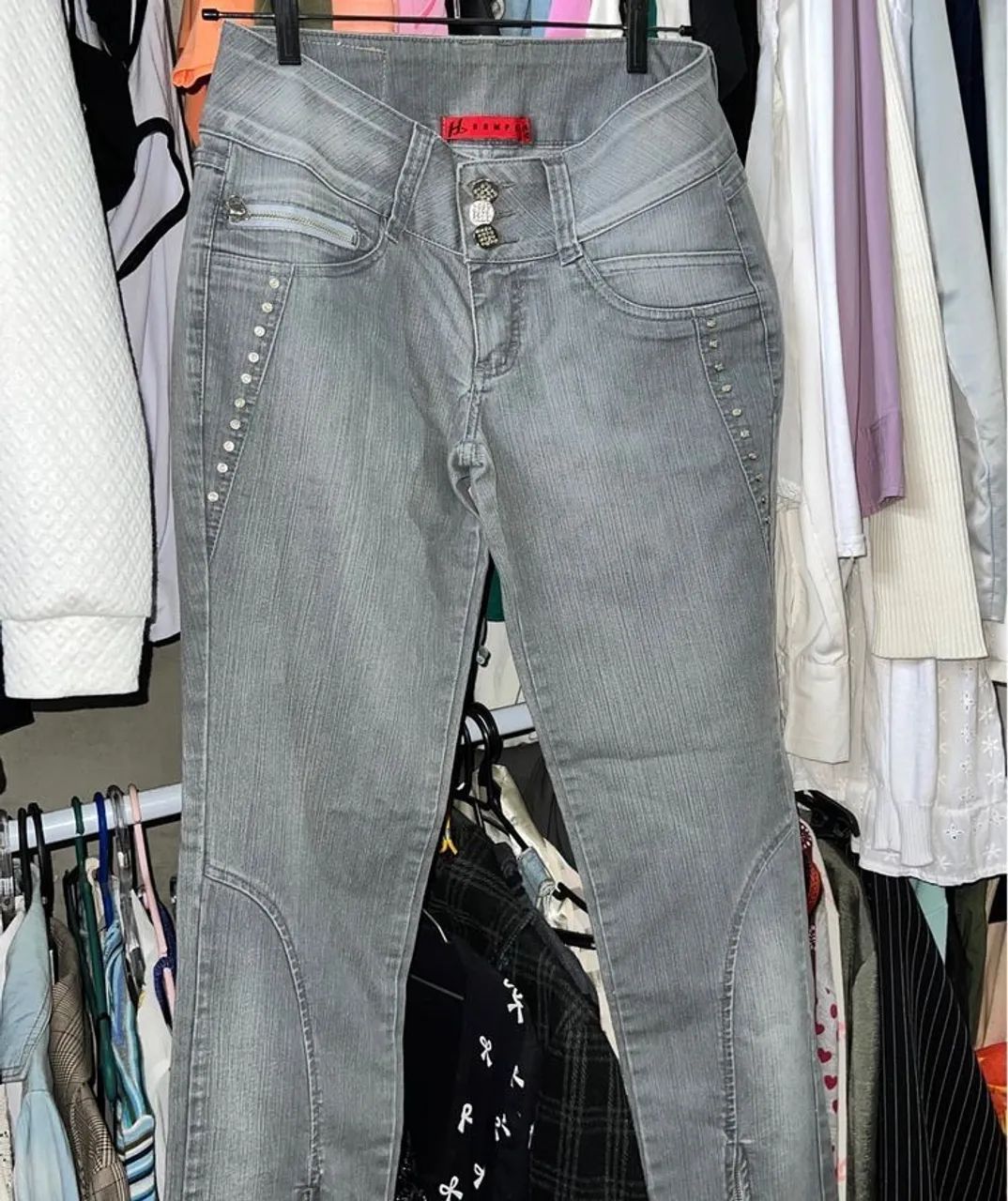 calça jeans hampe cinza - Foto 3