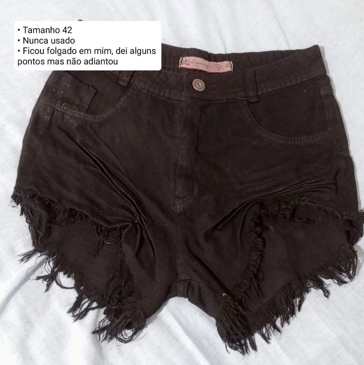 Short Jeans Preto 42 - Foto 2