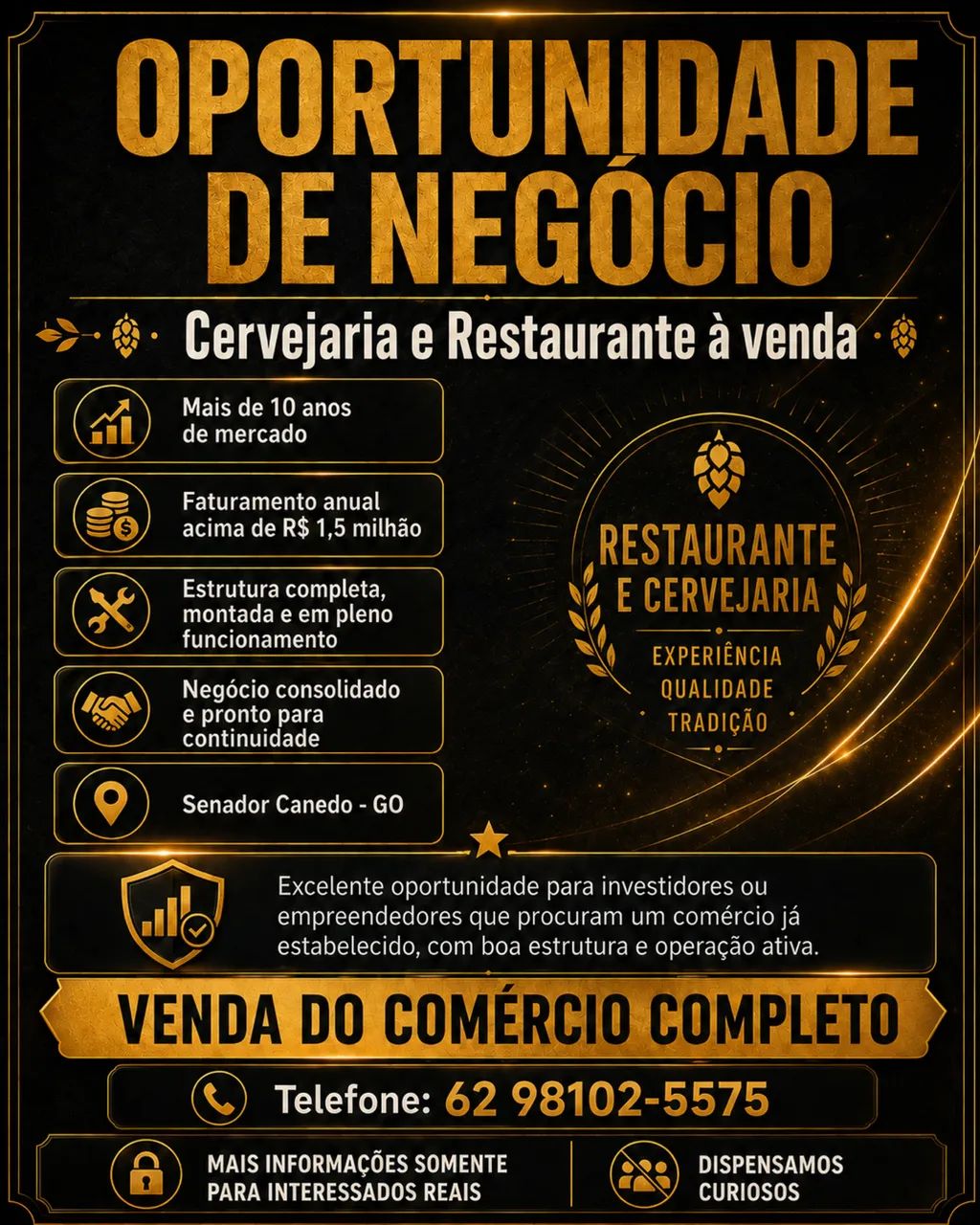 Restaurante e cervejaria à venda 