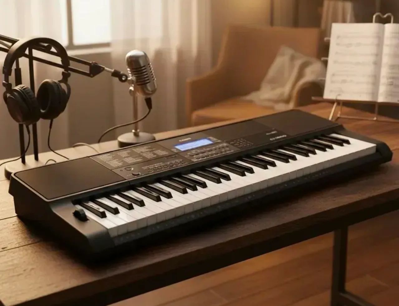 Teclado Digital Casio Ct-x800 Cor Preto Teclas Sensíveis e