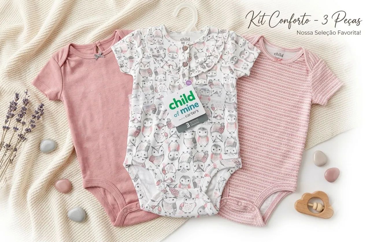 Kit Bodys Carters  manga curta tam 12 meses - Foto 3