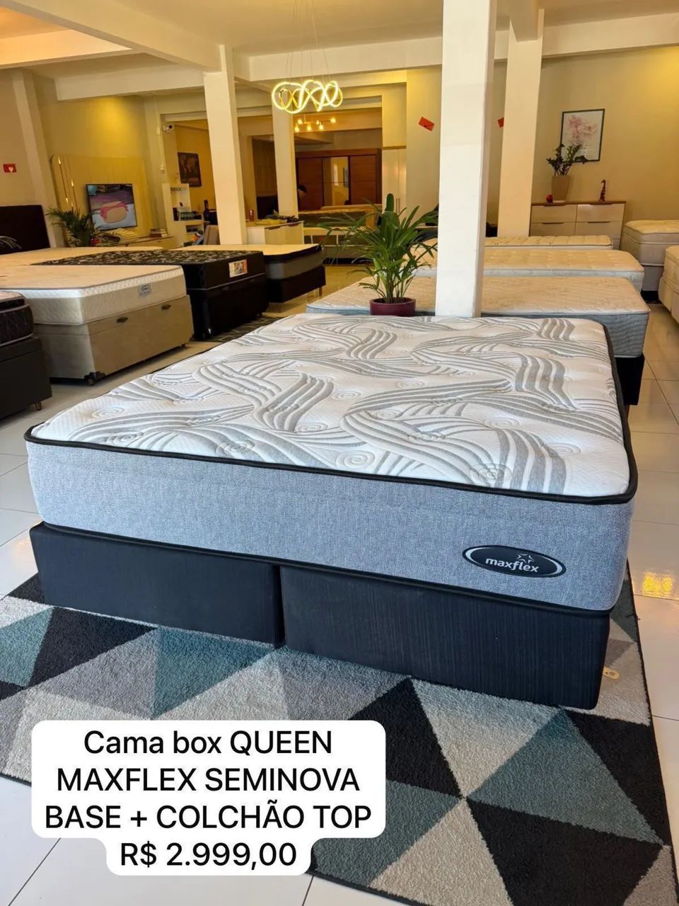 Cama box Queen MAXFLEX COM COLCHÃO TOP - Entrego! 