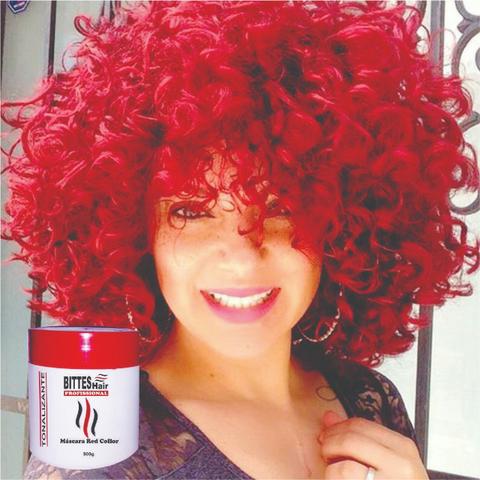 3 Máscara Color Red Vermelha Bittes Hair 500g - Foto 5
