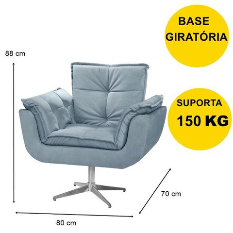 Poltrona Decorativa Opala Base Giratória Amarela Sala Escritório Recepção Varias Cores - Foto 3