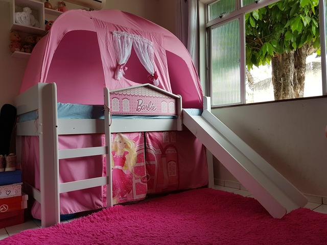 Cama infantil (completa) com escada, escorregador e barraca - Foto 2