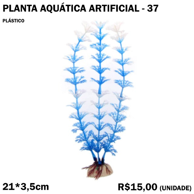 Planta de Aquário Artificial Azul com Branco