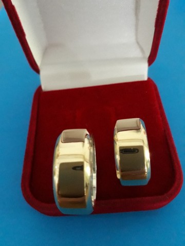 Par aliança moeda Antiga cor de Ouro com garantia  - Foto 6