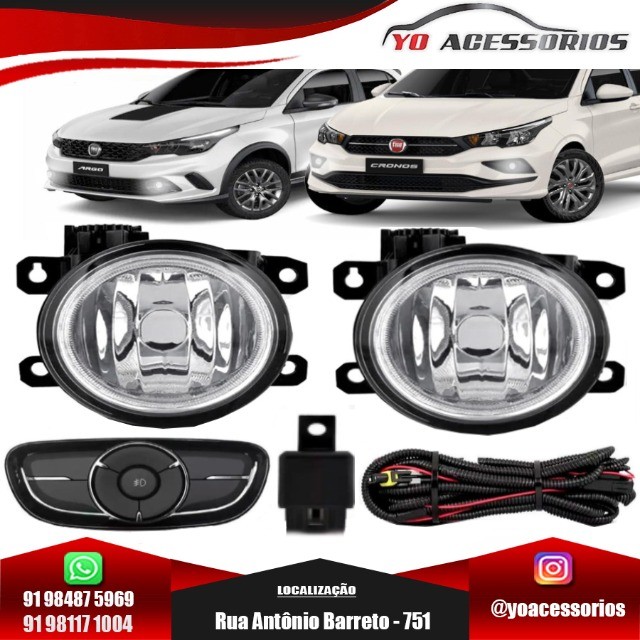 Kit Farol de Milha Argo e Cronos