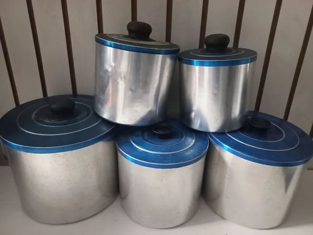 Antigo porta mantimentos 5 peças 