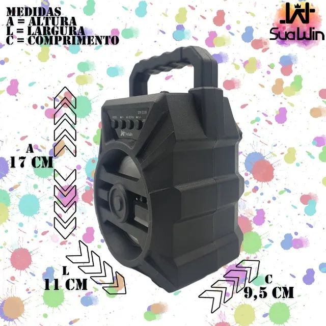 Mini Caixa De Som Portátil Wireless Bluetooth Com Led Festas - Foto 5