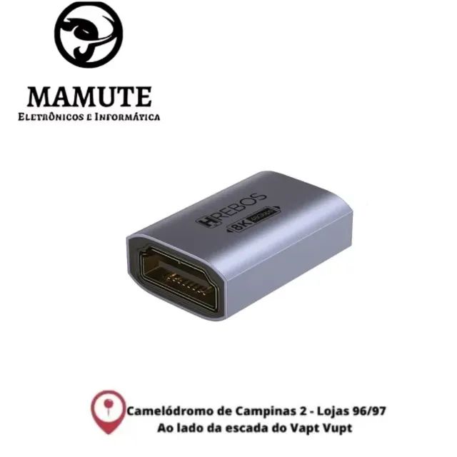 Mini Adaptador Hdmi Emenda 4k 8K 2.1 Fêmea X Fêmea Dolby Digital