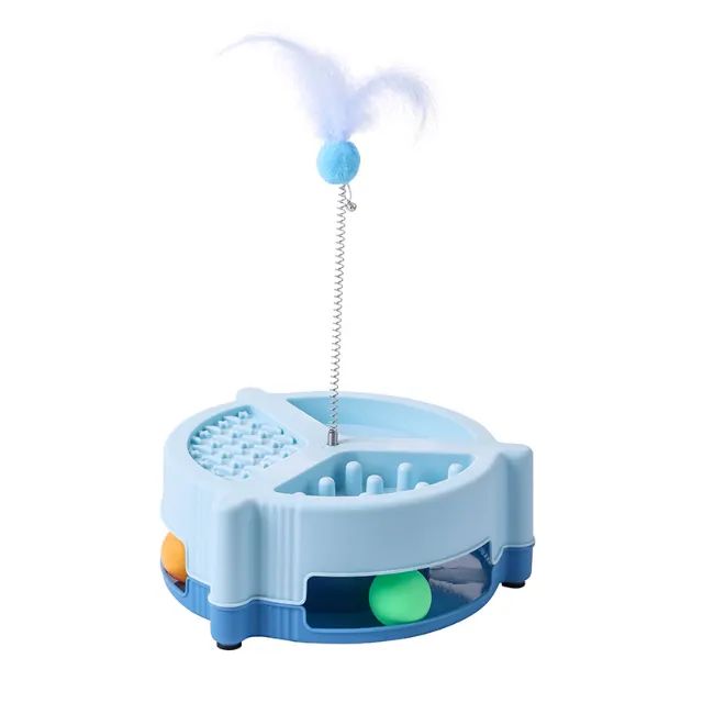 Brinquedo Interativo para Gatos com Comedouro e Pena