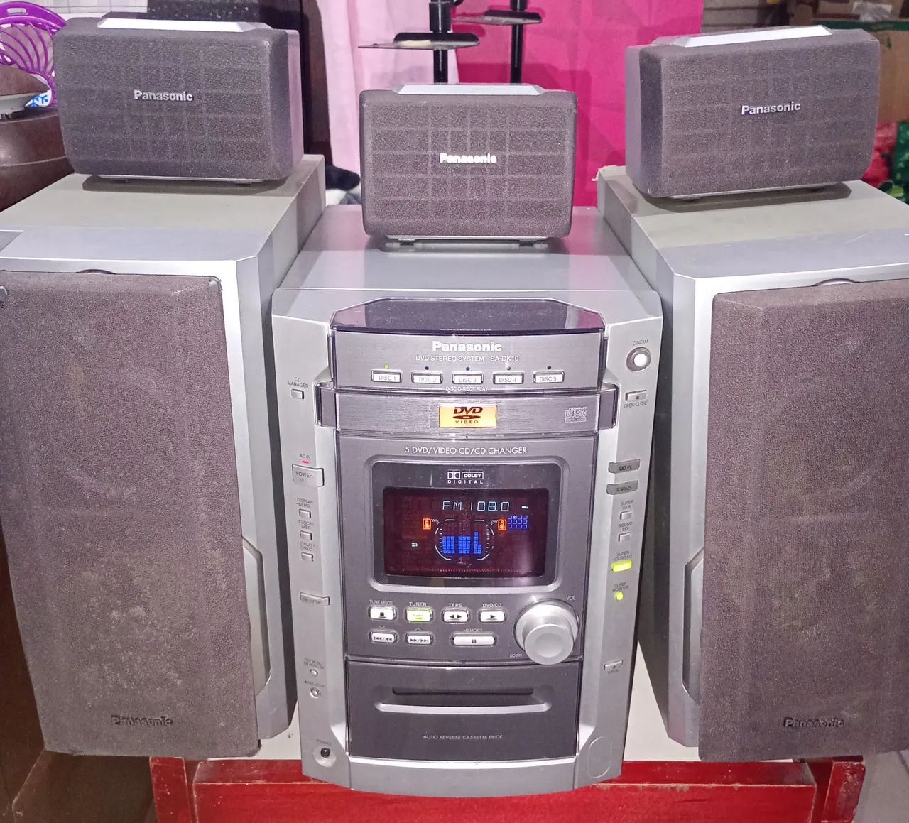 Som Panasonic DVD/CD/CD Changer Rádio Am/FM SA-DK10