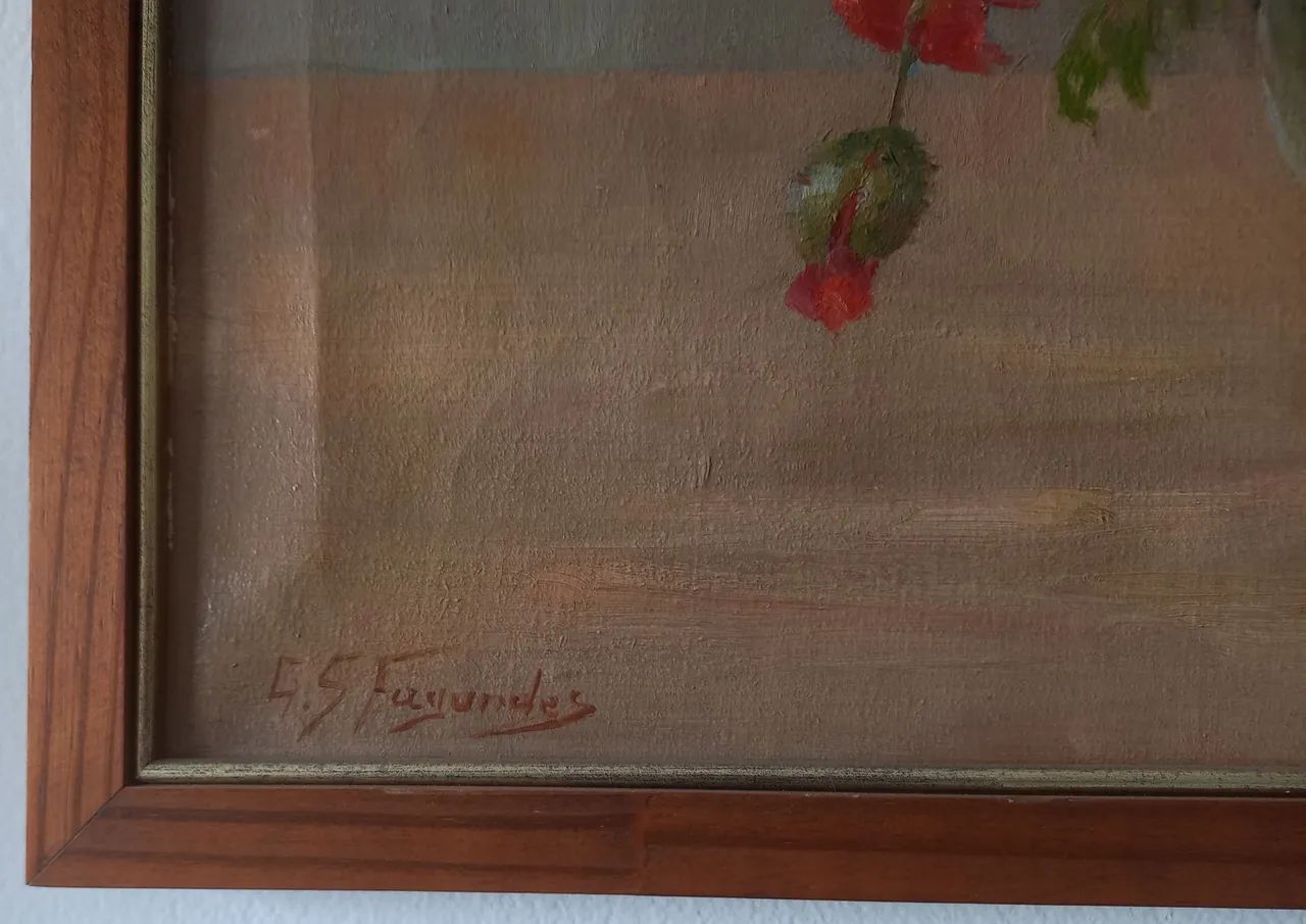 Quadro a óleo de flores - Foto 3
