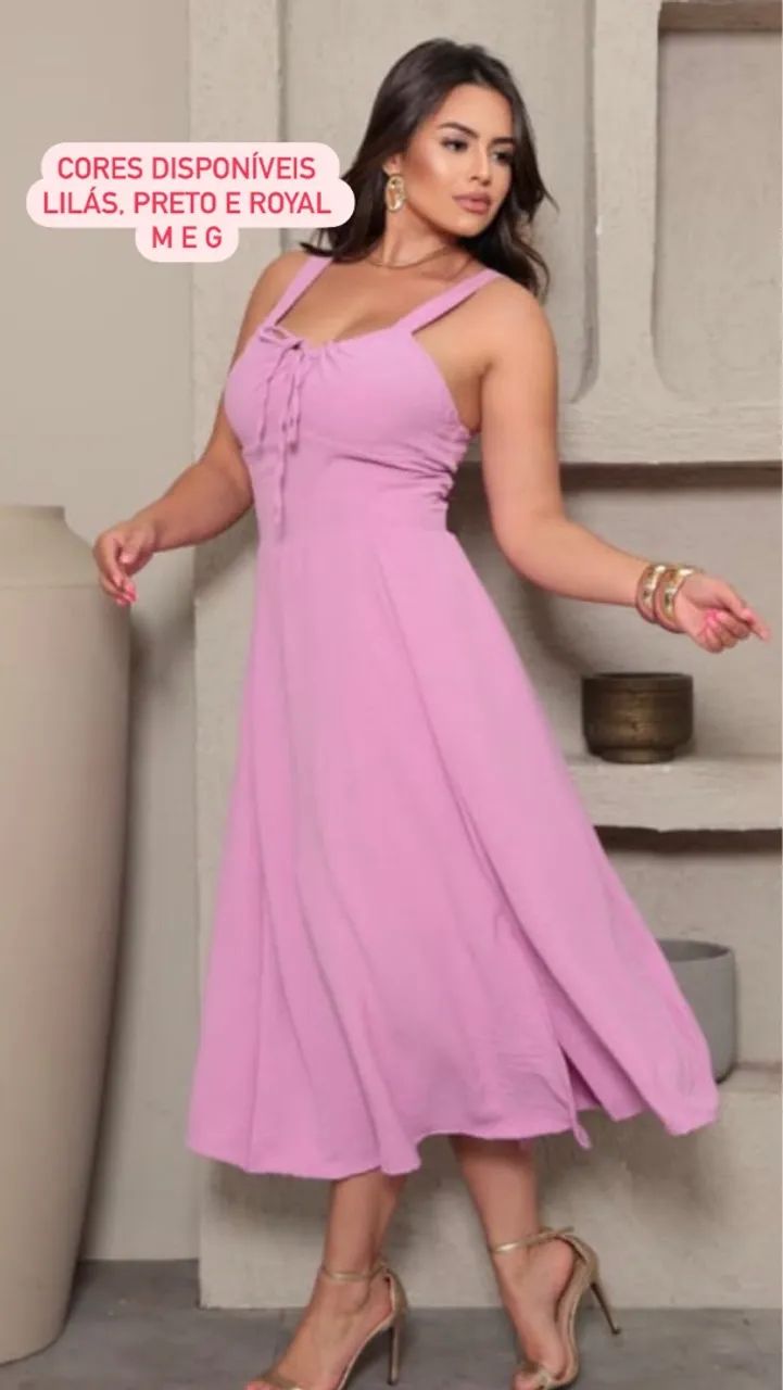 PROMOÇÃO VESTIDO MIDI com  ajuste nas costas  