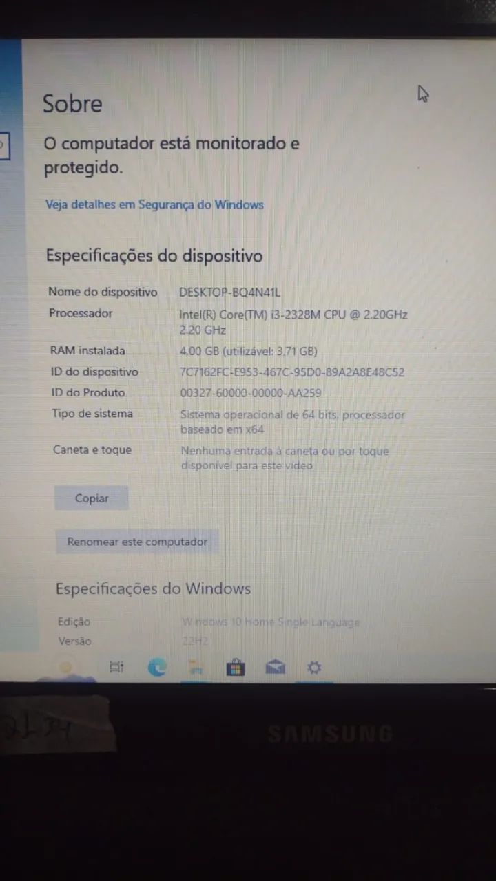 NOTEBOOK SAMSUNG i3-2328M 2.20GHz 4 GB RAM 300GB HD - Foto 3