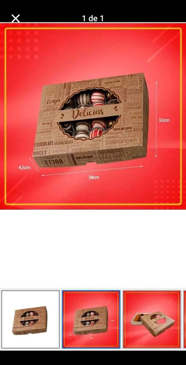 Vendo 10 embalagens para doces/salgados 