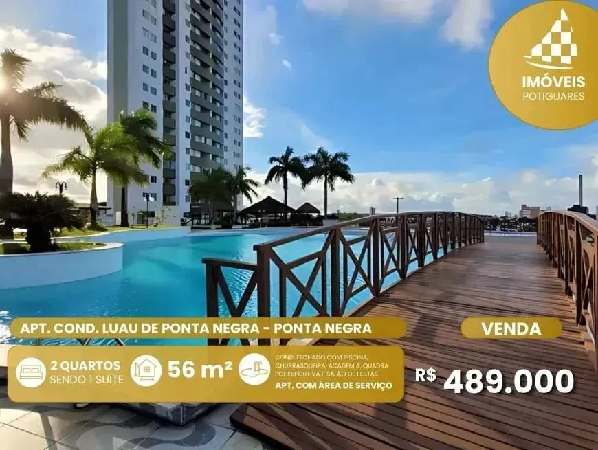 Apartamento à venda, 2 quartos, 1 suíte, 1 vaga, Ponta Negra - Natal/RN