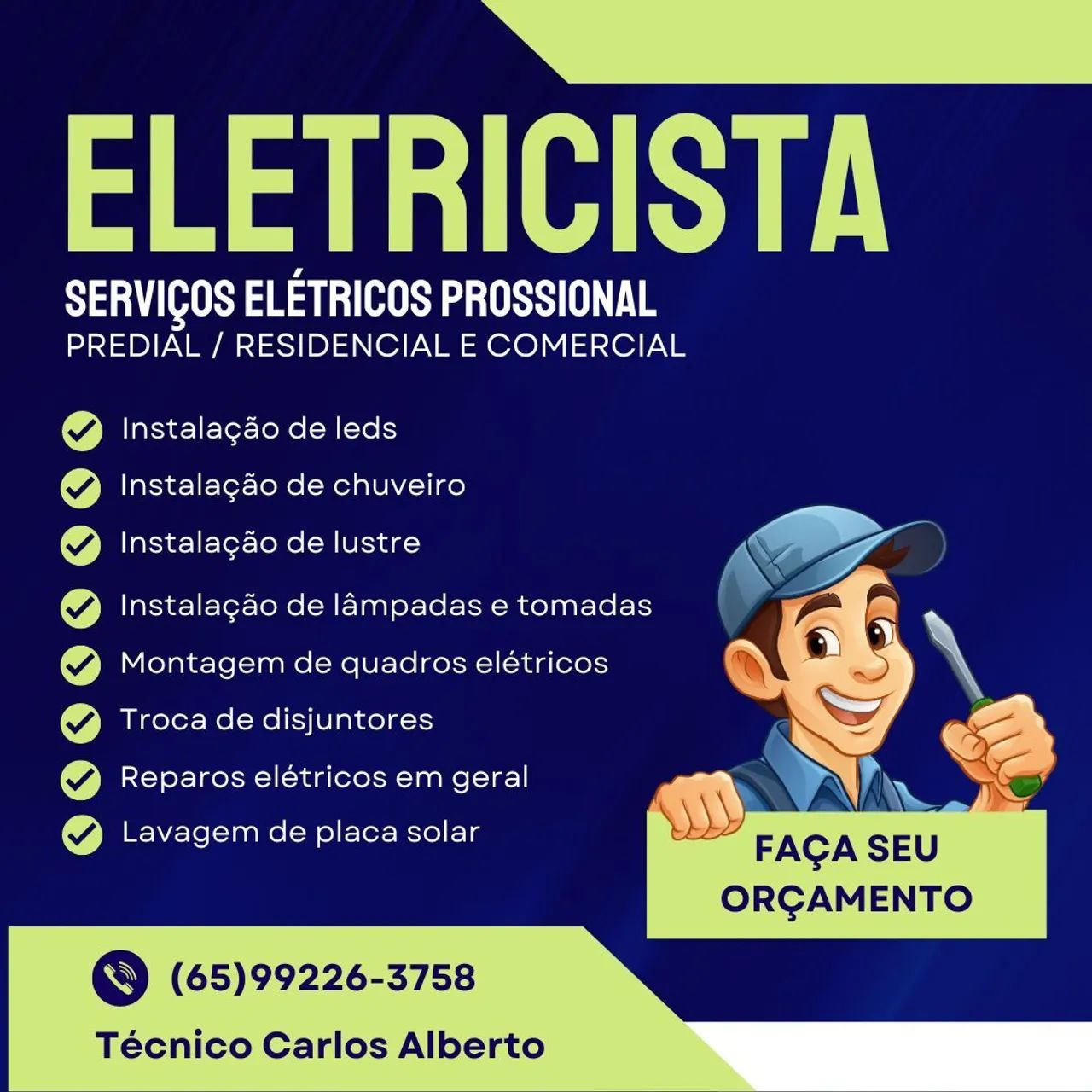 ELETRICISTA instalador reparos 
