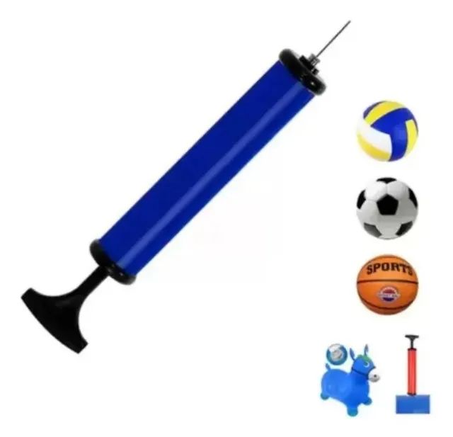 Bomba De Ar Manual Bico Encher Bola Futebol Portátil Futsal - Foto 2