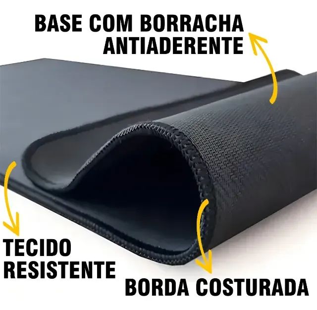 Mousepad Gamer Extra Grande 80x40cm Superfície Speed Preto - Foto 3