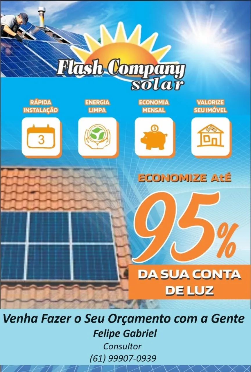CHEGA DE PAGAR CONTA DE LUZ ALTA!  INSTALE SEU SISTYEMA DE ENERGIA SOLAR 