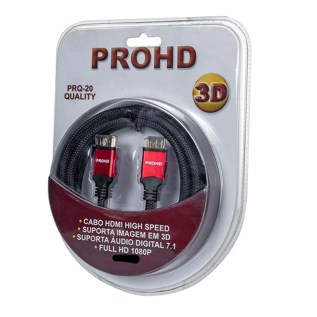Cabo HDMI Nylon 3 Metros PROHD Áudio 7.1