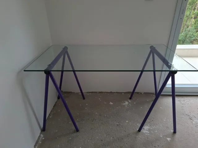 Mesa cavalete com tampo de vidro - Foto 3